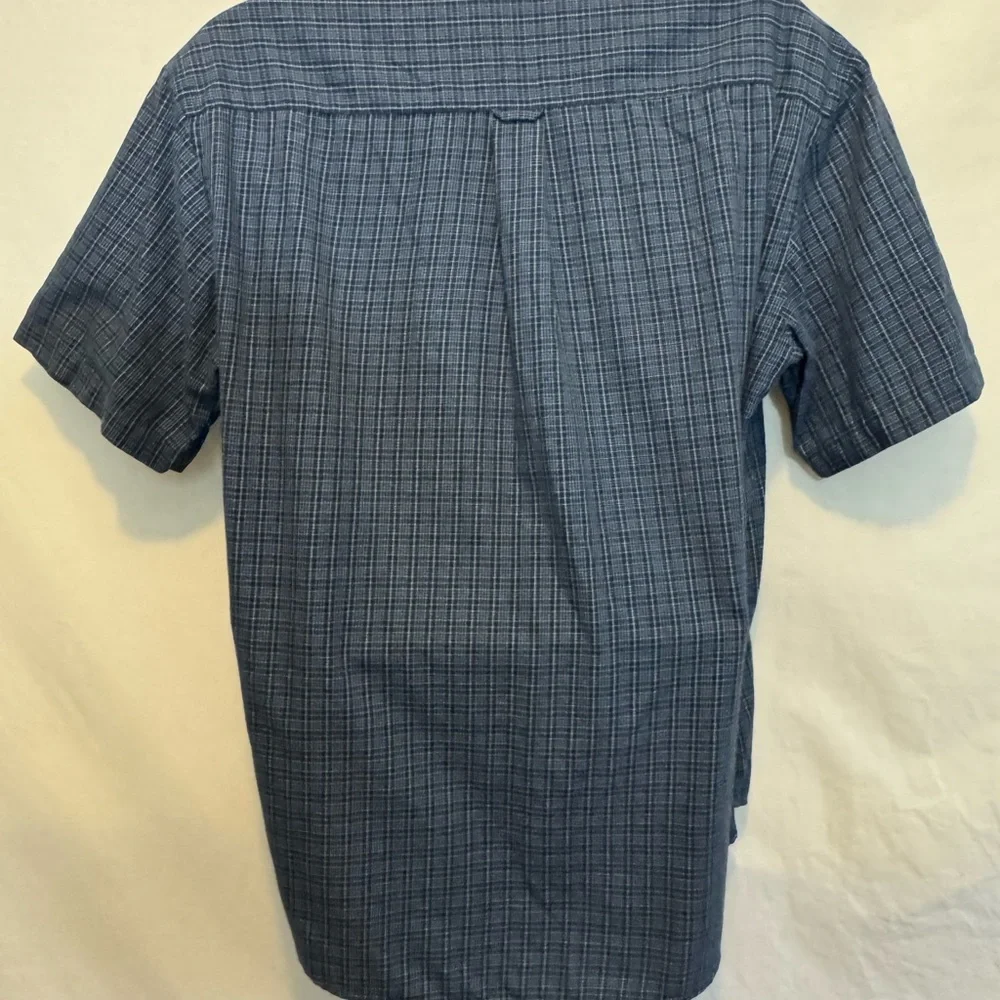 C-161 Men’s Dockers Blue & Black Plaid Short Sleeve Casual Button Down‎ Shirt